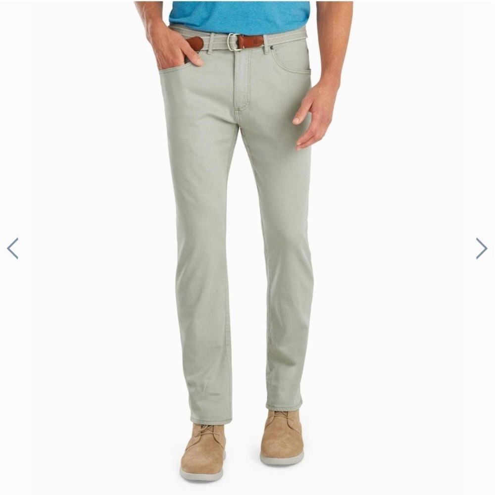 Johnnie-O Hugo 5-Pocket Pants Mens 30x28 Mako Gray Slim Straight Stretch Jeans